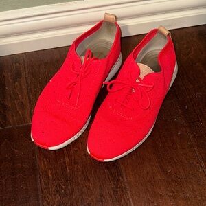 Cole Haan Bright Red Knit Sneakers
